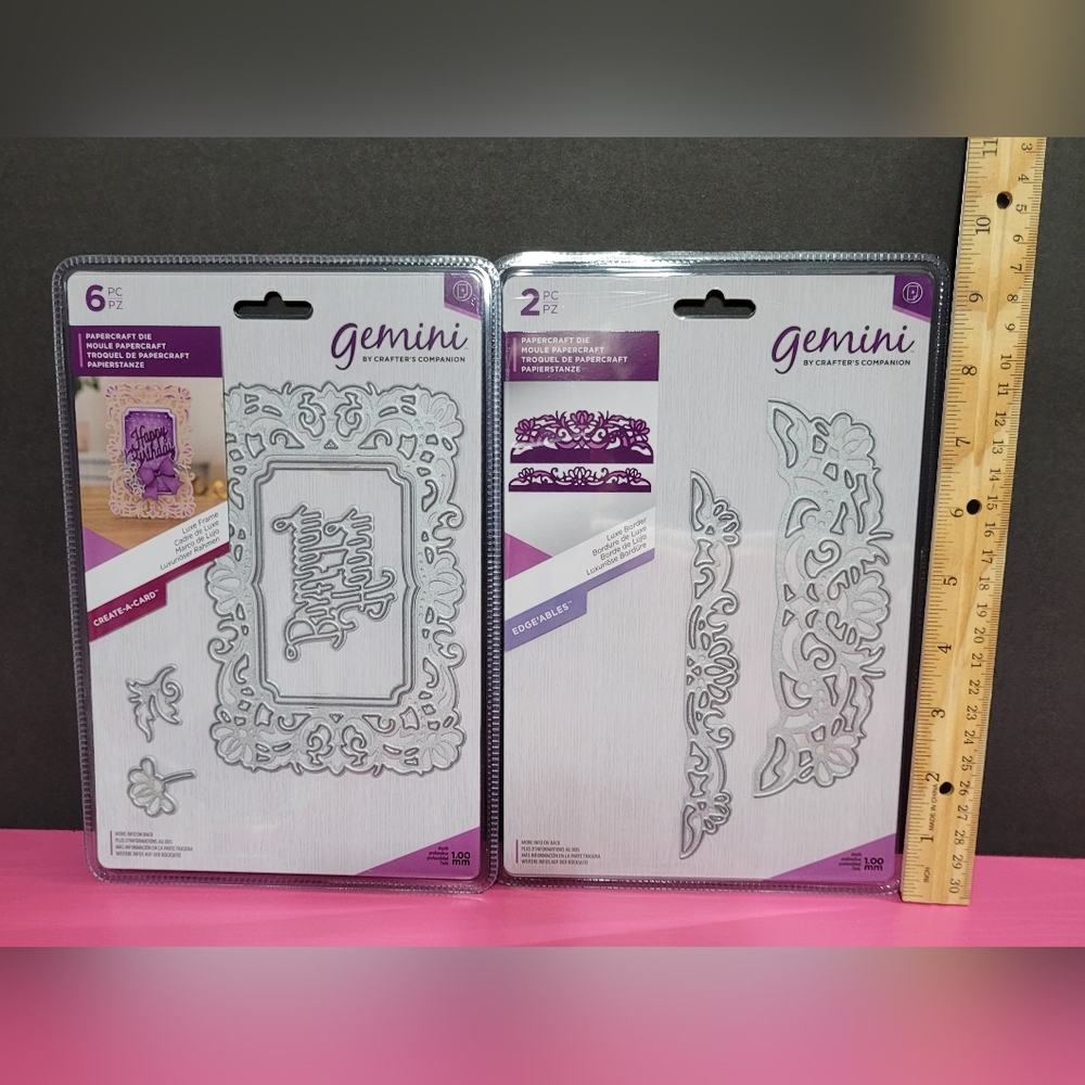 Crafter's Companion Gemini Luxe Frame And Border Dies.  Set Of 2. (0101/0102)